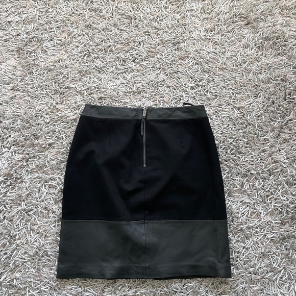REISS Skirt Leather And Polyester Black Sz 10 US - Picture 3 of 6